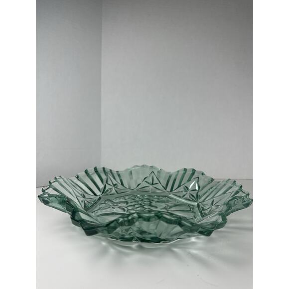 VTG Federal Glass Co. Carnival Green Depression Glass Fruit Bowl 11” - Picture 5 of 7